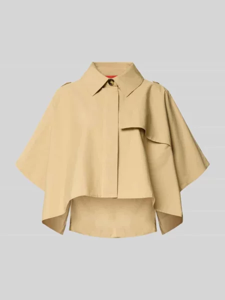 Ponczo o kroju oversized z czystej bawełny model ‘EUFORICO’ Max&co. beżowe