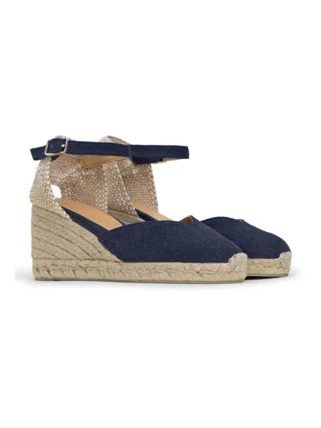 Espadryle Castaner na koturnie niebieskie