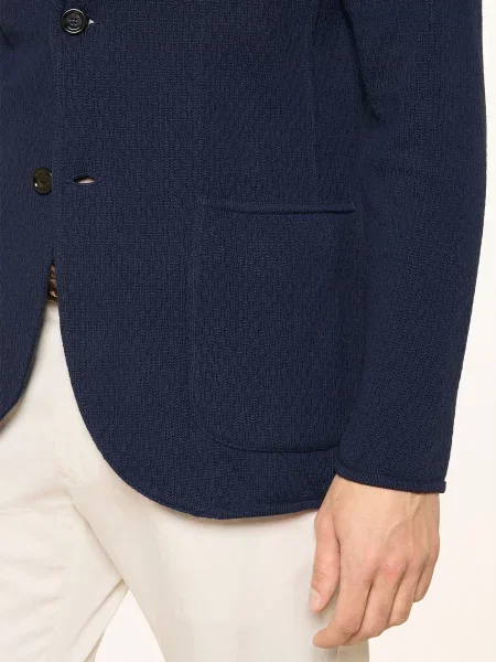 Lardini Pletené Sako Extra Slim Fit tmavě modrá