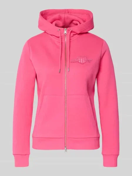 Bluza rozpinana z zamkiem błyskawicznym dwustronnym i naszywką z logo Gant