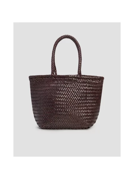 Mała torba plażowa Dragon Diffusion skórzana brązowa