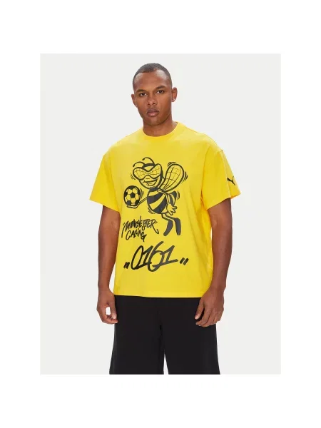 Puma Marškinėliai CWC Hoops x Man City geltona