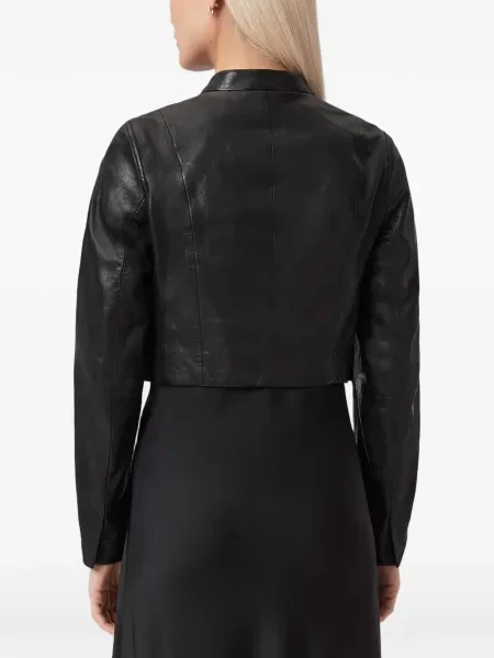 Geanta de piele Allsaints negru
