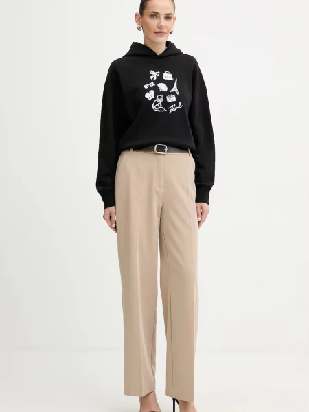 Karl Lagerfeld bluza z kapturem wzorzysta czarny