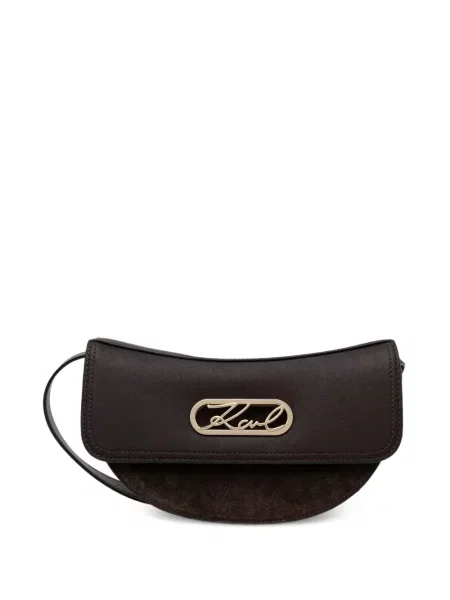 Geanta crossbody Karl Lagerfeld cu autograf maro
