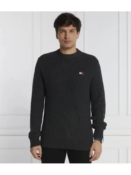 Tommy Jeans Pulover TONAL XS BADGE gri
