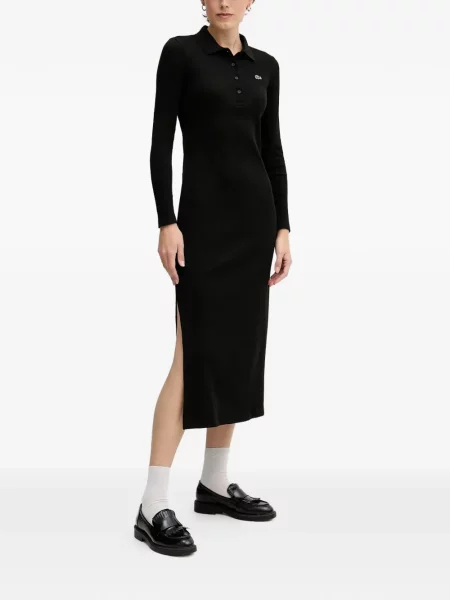 Rochie maxi Lacoste până la genunchi de costum negru