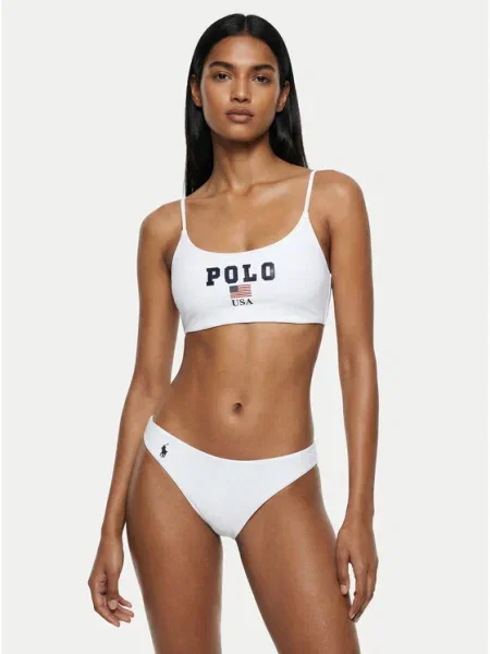 Polo Ralph Lauren Bikini partea de sus alb