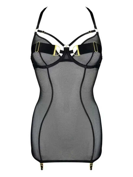 Sukienka Bordelle z siateczką garniturowa czarna