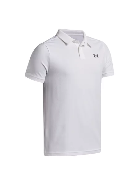 Tricou polo copii Under Armour alb