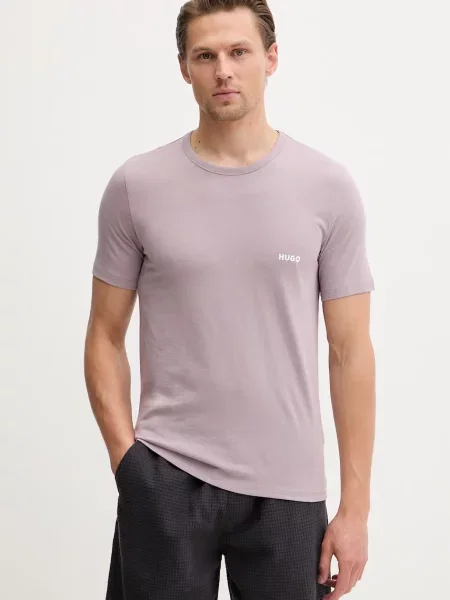 HUGO tričko pánske T-SHIRT RN TRIPLET P ružová