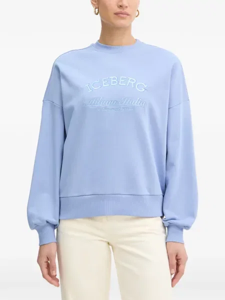 Pulover Iceberg cu broderie albastru