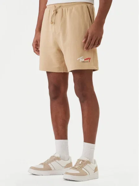Sportovní kraťasy Tommy Jeans béžové