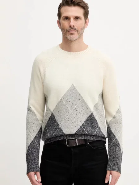 Pulover z dodatkom volne United Colors of Benetton bež