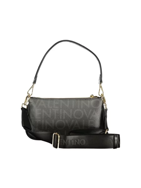 Lniana torebka Valentino Bags czarna