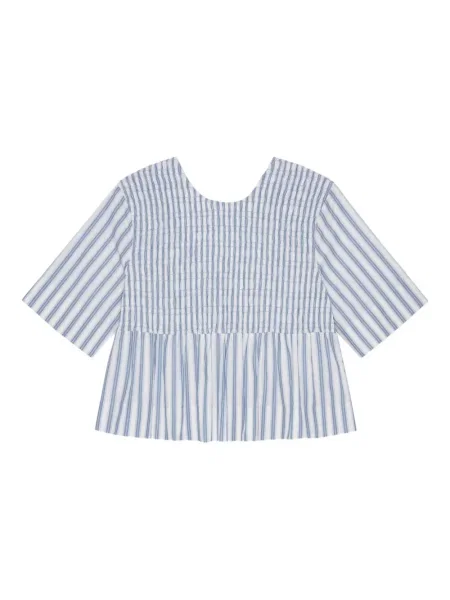 Bluză Ganni cu dungi albastru