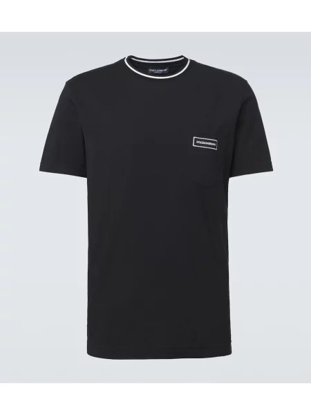 Tricou Dolce&gabbana din jerseu cu autograf negru