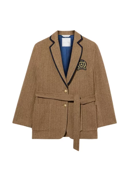 Sako Brooks Brothers se vzorem rybí kosti hnědé