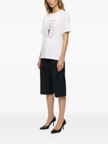 Tricou Karl Lagerfeld cu imagine alb