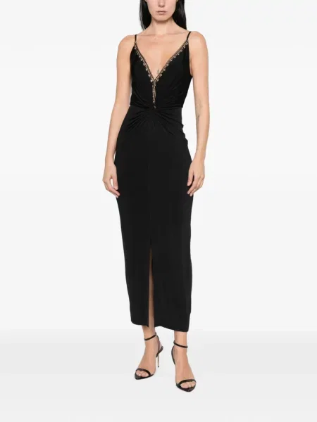 Rochie midi Camilla cu model leopard negru