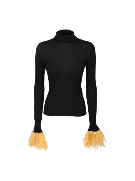 Jedwabny sweter La Doublej czarny