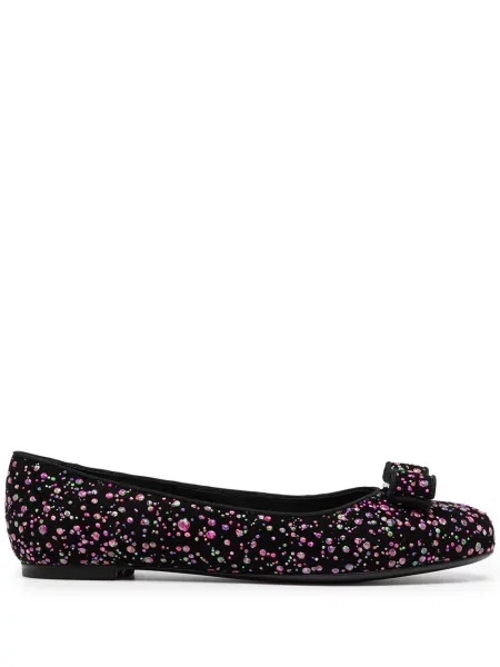 Kožené baleríny Ferragamo černé