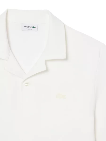 Polo Lacoste scurt alb