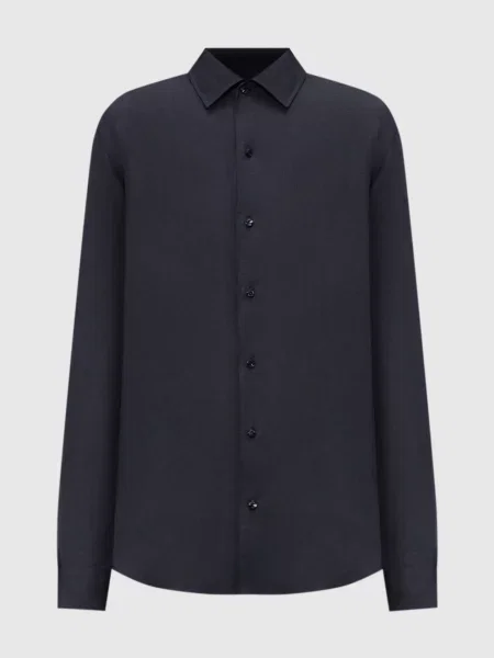 Сорочка з льону Agnona синя