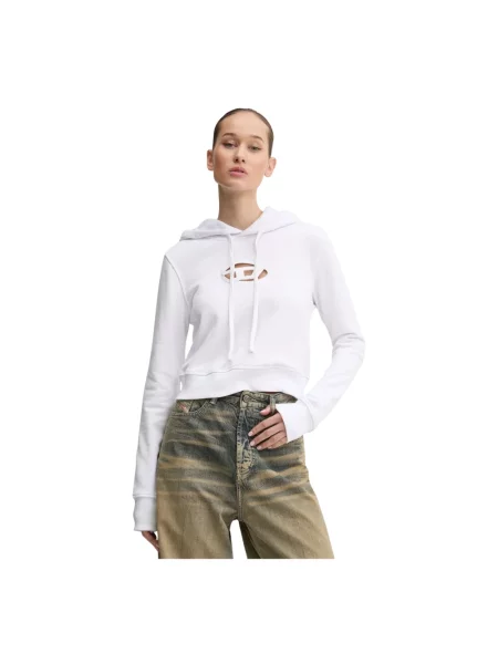 Bluza z kapturem Diesel z kapturem biała