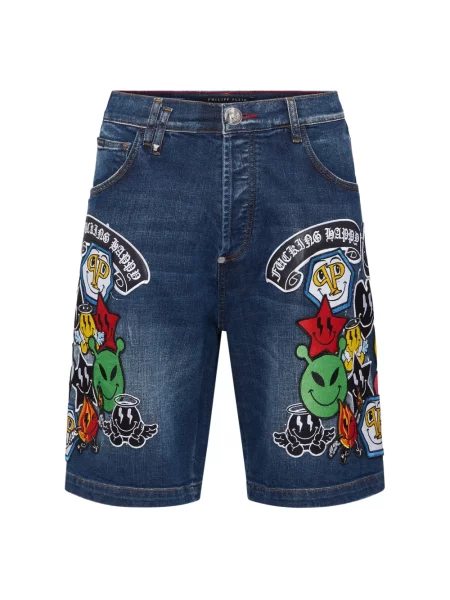 Szorty jeansowe Philipp Plein niebieskie