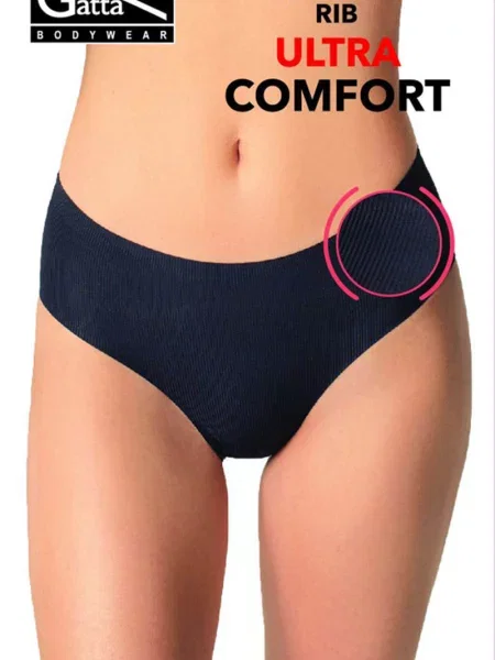 Бесшовные трусики слип FIGI_GATTA_BIKINI_RIB_ULTRA_COMFORT чорні