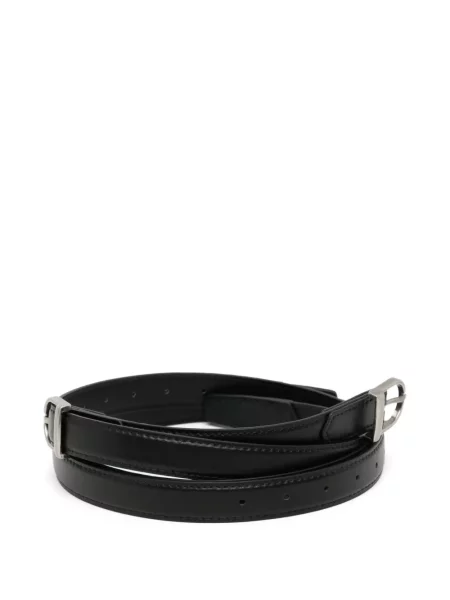Cu centură curea Low Classic din piele clasică negru