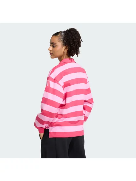 Polo tričko Essentials Contemporary French Terry Longsleeve růžové