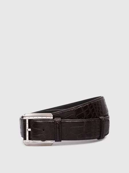 Кожаный ремень Stefano Ricci с ремешками коричневый