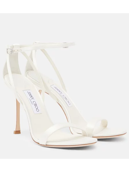 Sandale Jimmy Choo din satin alb