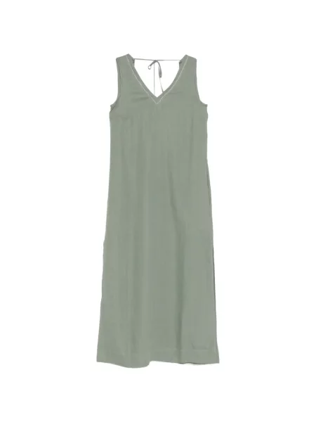 Rochie midi Peserico fără mâneci cu decolteu în V până la genunchi verde