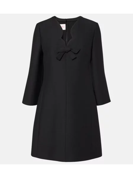Mini obleka Valentino iz krep tkanine črna