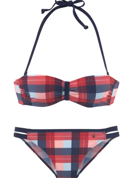 S.Oliver Bikini mornarska / svetlo modra / roza / pastelno rdeča