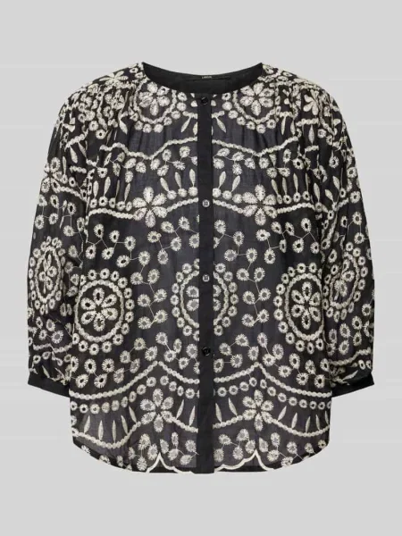 Bluzka o kroju relaxed fit z rękawem Lanius czarna