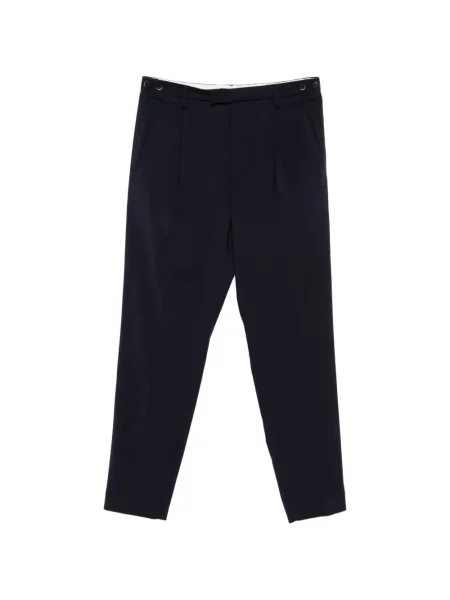 Pantaloni Barena cu imprimeu tropical albastru