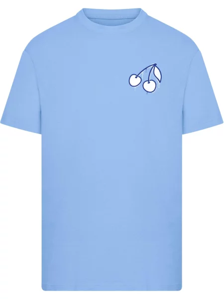Mister Tee Tričko Japan Cherries modrá / nebeská modř / černá bílá