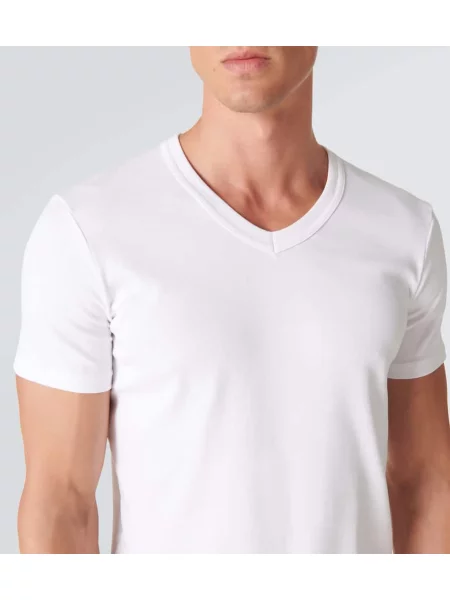 Tricou Tom Ford cu decolteu în V stretch alb