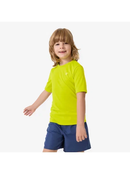 Koszulka UV surfingowa dla dzieci Decathlon Water T-shirt krótki rękaw zielona