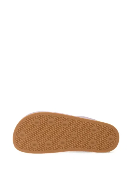 Papuci de casă Adidas cu autograf cu dungi roz