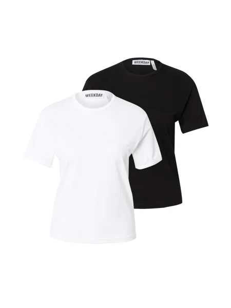 WEEKDAY Tricou Rey negru alb
