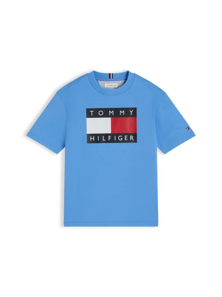 TOMMY HILFIGER Tricou HERITAGE albastru / bleumarin / roșu alb