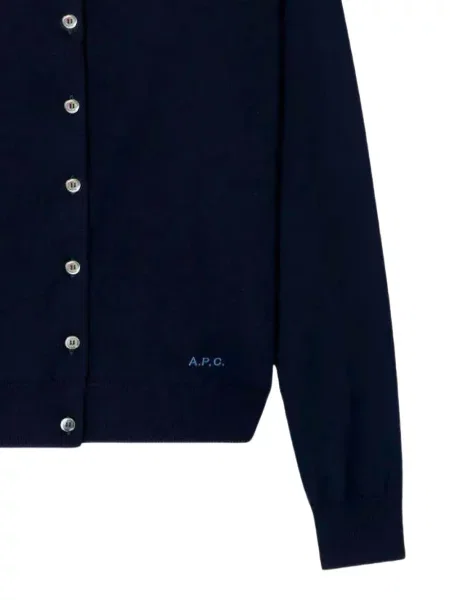 Cardigan A.p.c. cu broderie albastru