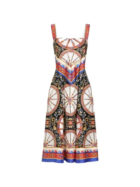 Rochie Dolce & Gabbana cu imagine din țesătură twill negru
