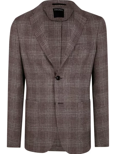 Sacou Zegna în carouri maro