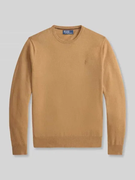 Sweter w kroju regular fit z czystej wełny Polo Ralph Lauren beżowy